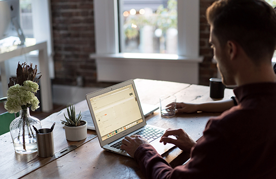 Young man on laptop