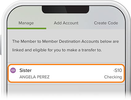 Transfer to another member step 2