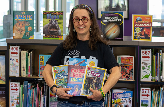 Martha Dyer standing in her classroom