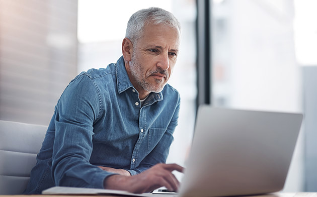 Man working on laptop