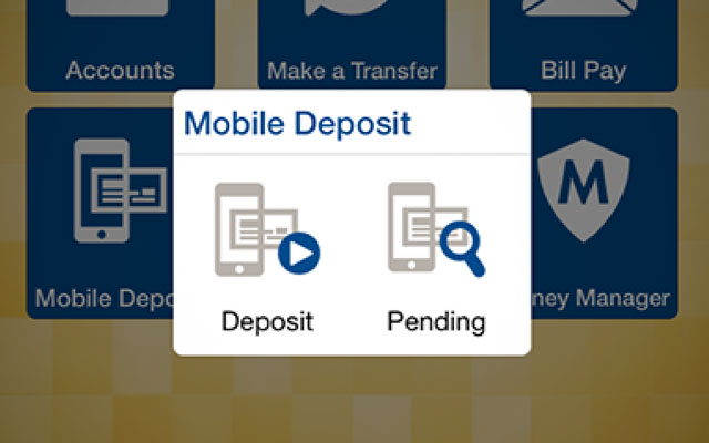 Making a mobile deposit step 2. 