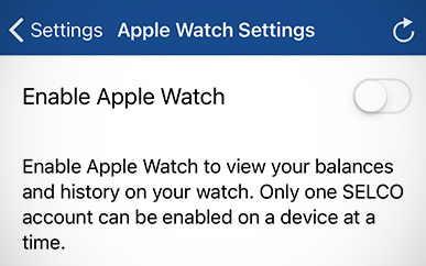 Accessing Your Accounts on Your Apple® Watch SELCO mobile banking tips step 3.