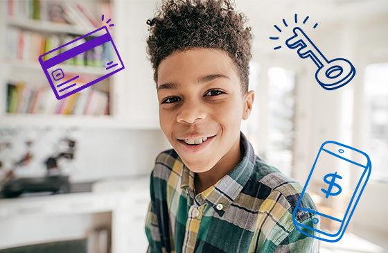 Teenage boy excited to be learning about financial education