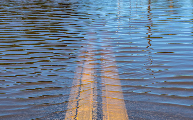 Flooded street. 