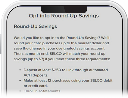 Enroll in Round-Up Savings - Step 3