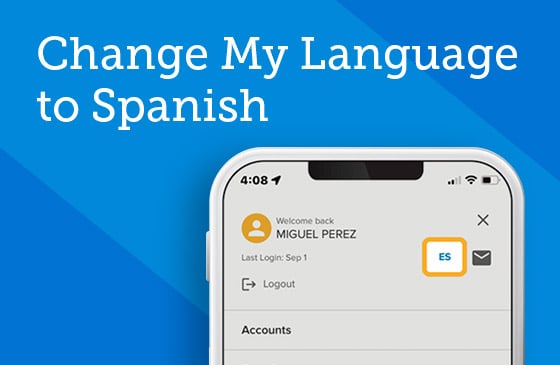 How to change your language to Spanish in the SELCO community credit union app. 