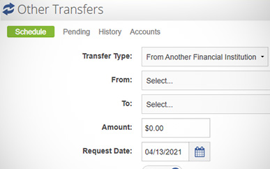 Making a Loan Payment From Another Institution SELCO Online Banking Step 3.