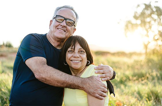 Happy retired couple