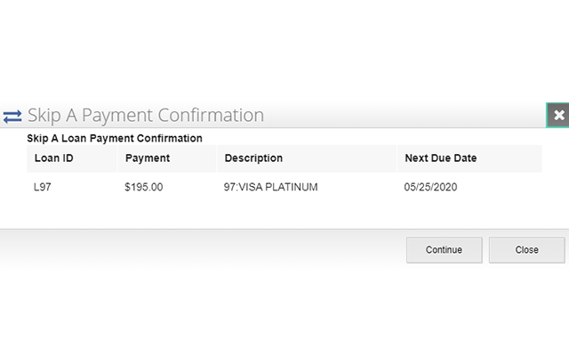 Requesting a Skip Payment SELCO Online Banking Step 3.