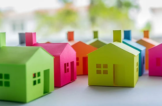 Colorful toy houses