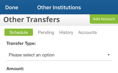 Transferring funds to another institution SELCO mobile banking tips step 3. 