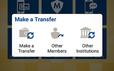 Transferring Funds Between Accounts SELCO mobile banking tips step 2.