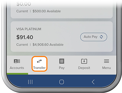 Verify Test Deposits at External Institution with the SELCO community credit union app step 1