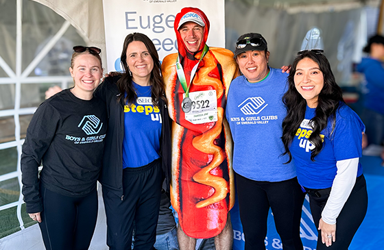 SELCO team members volunteering for the Boys & Girls Clubs of Emerald Valley during the Eugene Marathon. 