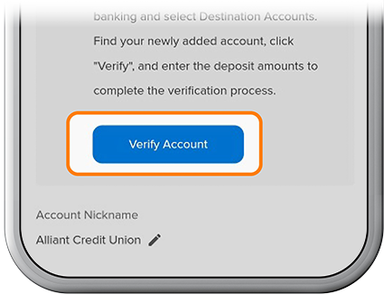 Verify Test Deposits at External Institution with the SELCO community credit union app step 3