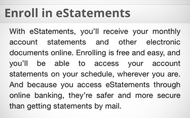 Enrolling in eStatements SELCO mobile banking tips step 2.