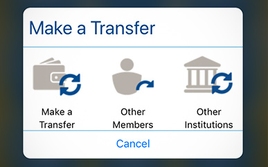 Transferring funds to another institution SELCO mobile banking tips step 2. 