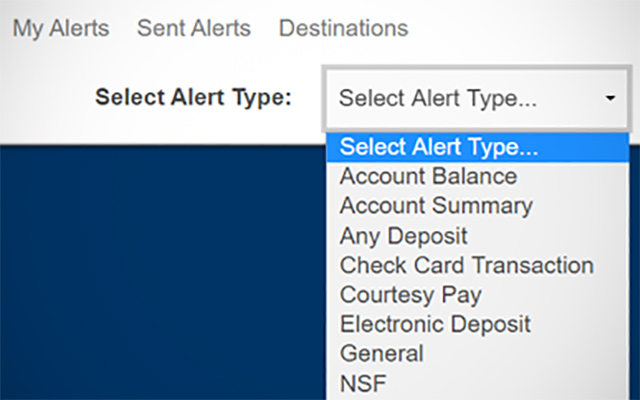 Setting Up Alerts SELCO Online Banking Step 4.