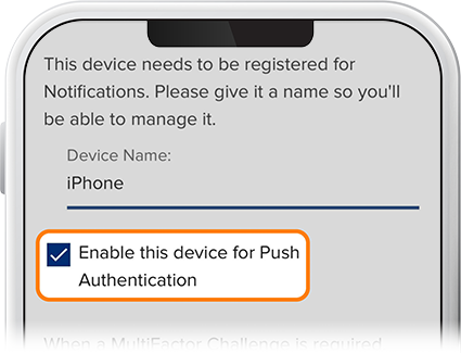 Enable Push Authentication - Step 1