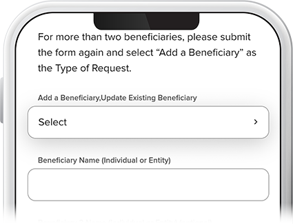 Add A Beneficiary - Step 3