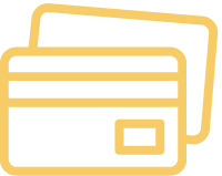 Personal cards gold icon